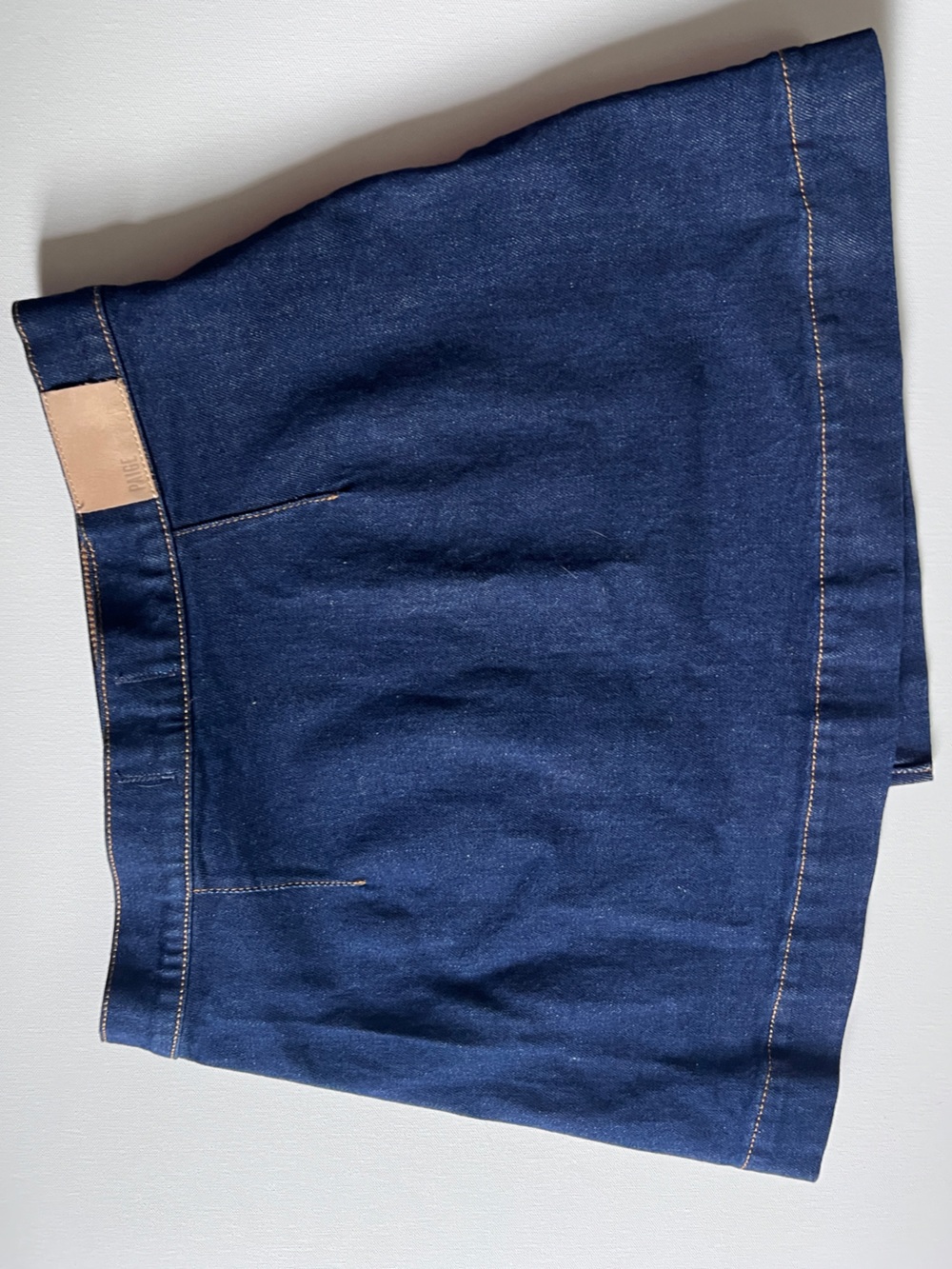 PAIGE Aven Wrap Denim Miniskirt in Zamora dark wash asymmetrical size 29 - Picture 8 of 8